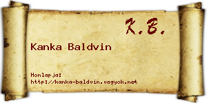 Kanka Baldvin névjegykártya
